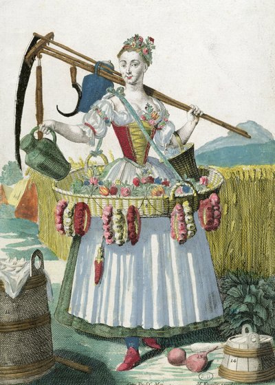 Eine Bäuerin, c.1735 von Martin Engelbrecht